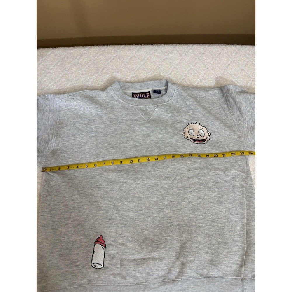 Vintage Wolf 90s Rugrats Show Tommy Pickles 2 Sided Embroidered Sweatshirt Large - Picture 16 of 16